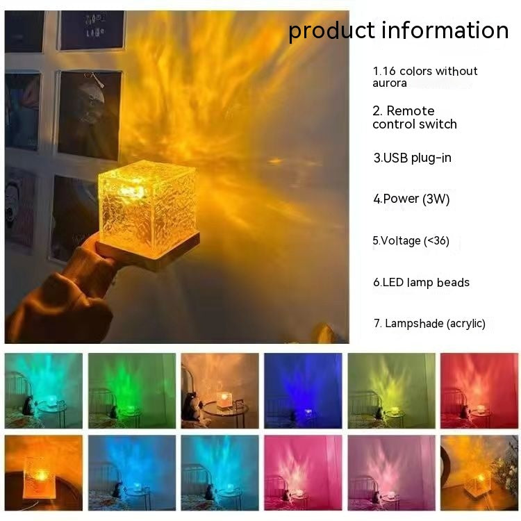 16-Color Water Ripple Crystal Night Lamp with Remote (photo 5)