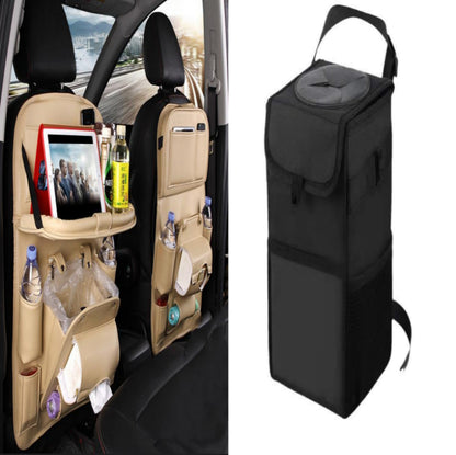 PU Leather Car Seat Back Organizer with Tissue Box (photo 10)