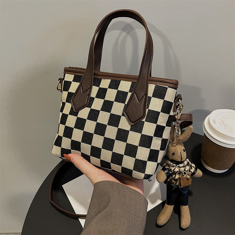 Houndstooth and Plaid Mini Shoulder Bag (photo 11)