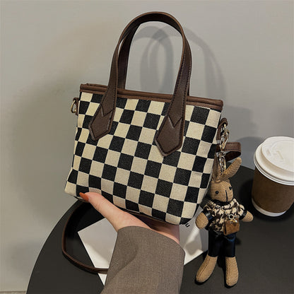 Houndstooth and Plaid Mini Shoulder Bag (photo 11)
