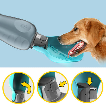 800 ml Portable Dog Water Bottle with Fold-Out Trough (photo 7)