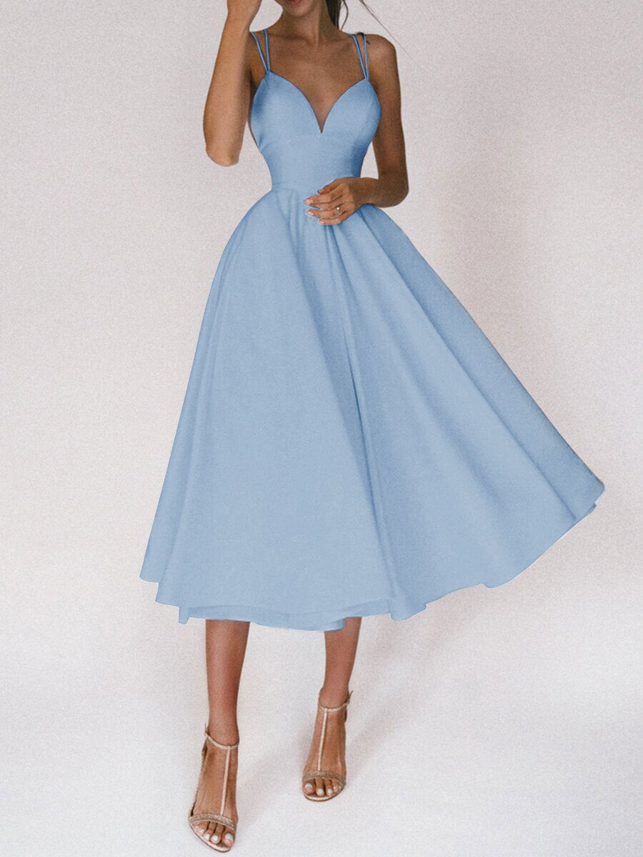 Women's V-Neck Strappy A-Line Maxi Dress (photo 5)