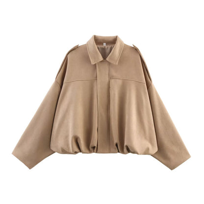 Faux Suede Zip-Up Jacket with Matching Pants and Skirt Options (photo 13)