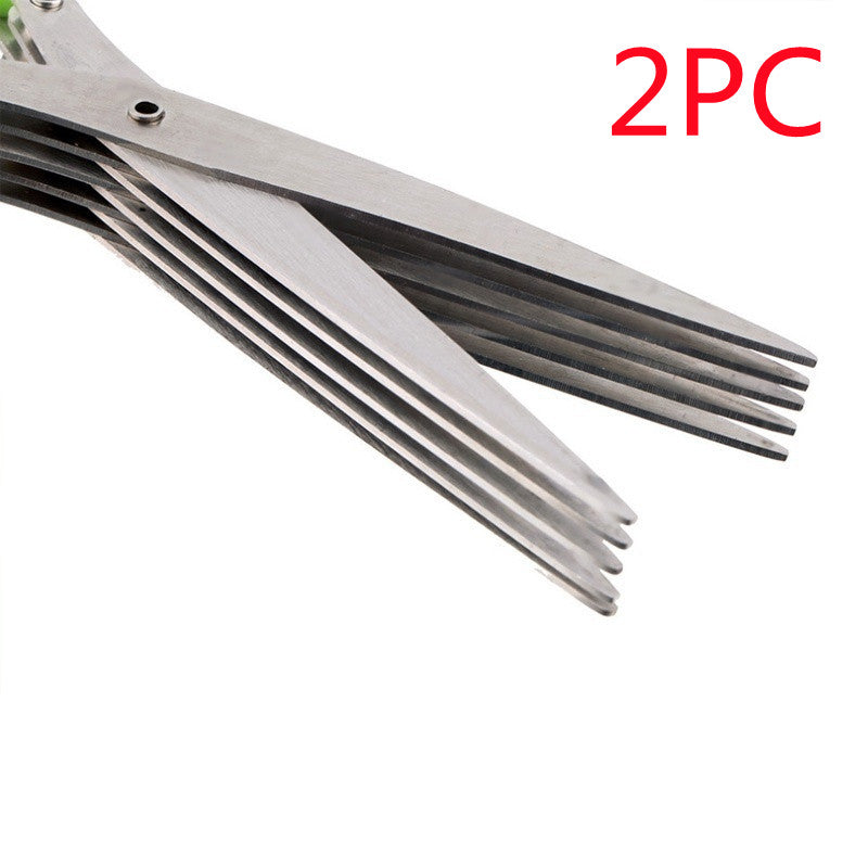 Multi-Blade Stainless Steel Herb Scissors (photo 13)