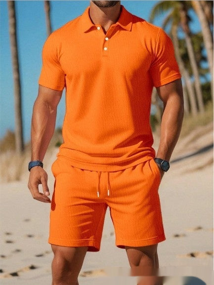 Men's Mesh Short-Sleeve Shirt and Shorts Set (photo 10)