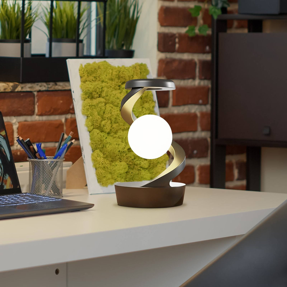 Rotating Moon Desk Lamp with Optional Wireless Charger (photo 12)