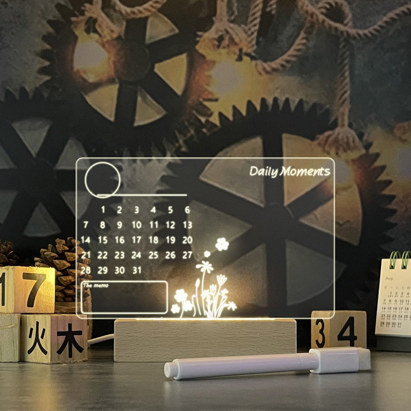 LED Acrylic Message Board Night Light with Pen (photo 4)