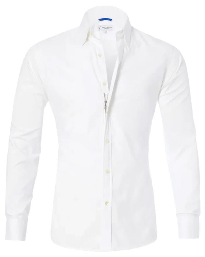Men's Lapel Zip-Front Long-Sleeve Shirt (photo 19)