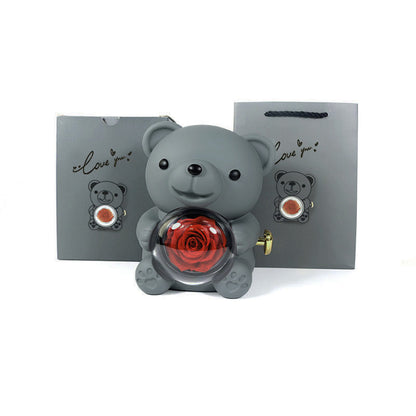 Rotating Bear and Rose Jewelry Gift Box (photo 7)