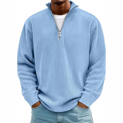 Men's Corduroy Zip Stand-Collar Pullover (photo 16)