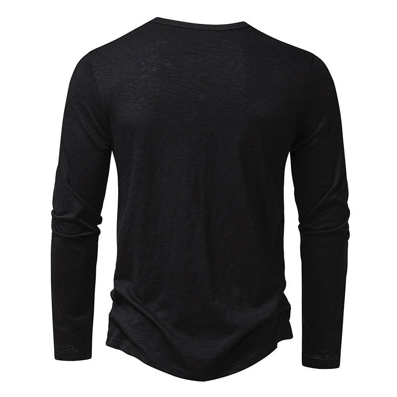 Men's Long-Sleeve Button Henley T-Shirt (photo 7)