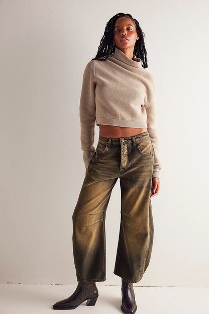 Women's Mid-Rise Wide-Leg Barrel Jeans (photo 39)