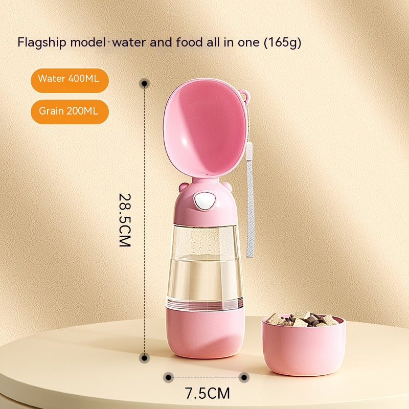 Portable Pet Water Bottle with Food Container (photo 11)