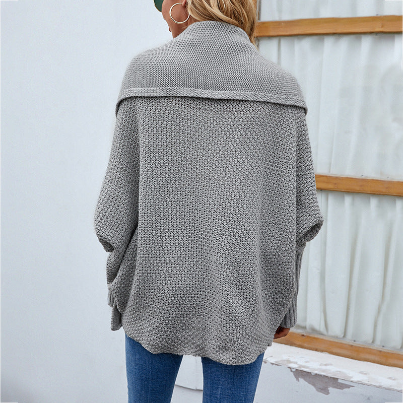 Women's Loose Batwing Lapel Knit Cardigan (photo 3)