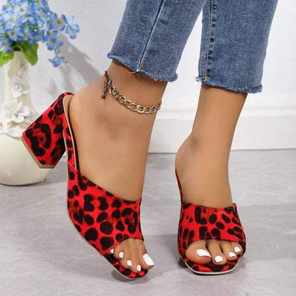 Women's Chunky Heel Slide Sandals (photo 5)