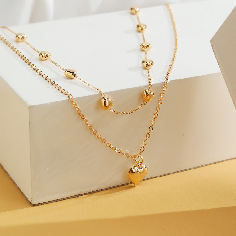 Double-Layer Heart Pendant Necklace (photo 5)