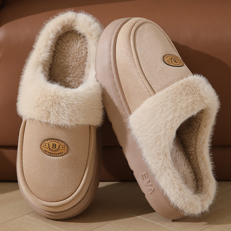 Men's Suede Plush-Lined House Slippers (photo 2)