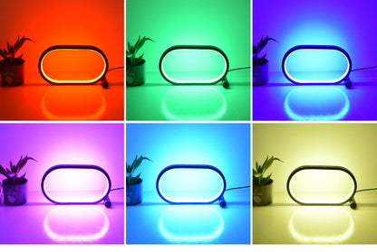 Oval Ring LED Table Lamp, USB, Touch, Button or Remote Control (photo 9)