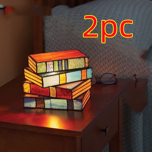 Stacked Books Decorative Table Lamp (photo 8)