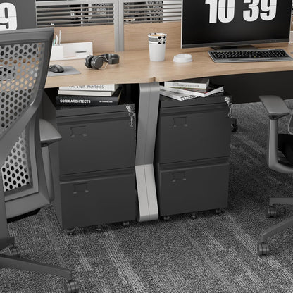 2-Drawer Metal Mobile File Cabinet with Lock (photo 7)