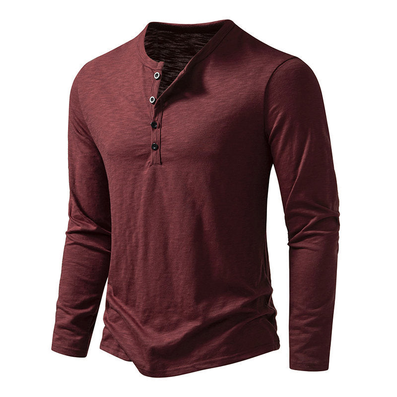 Men's Long-Sleeve Button Henley T-Shirt (photo 3)