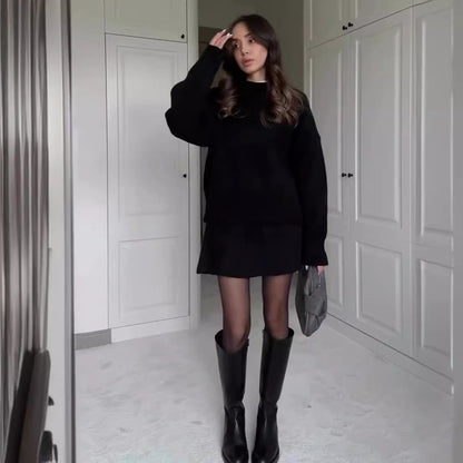 Women's Knit Sweater and Mini Skirt Set (photo 3)