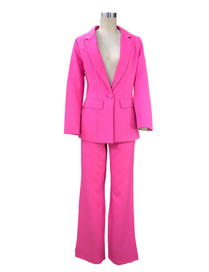 Women's Lapel Blazer and Straight-Leg Pants Set (photo 36)
