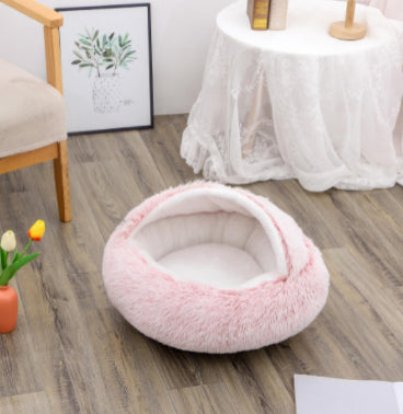 2-in-1 Round Plush Pet Bed for Dogs and Cats (photo 152)