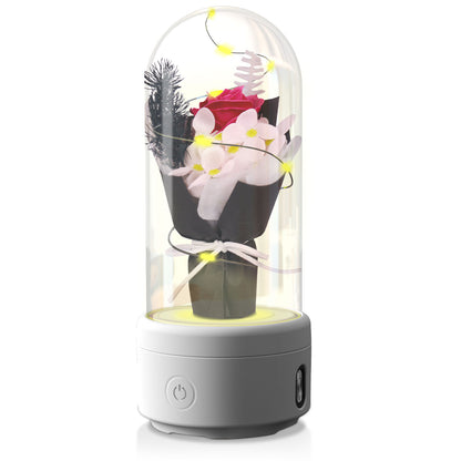 Rose Bouquet LED Light and Bluetooth Speaker in Glass Dome (photo 18)