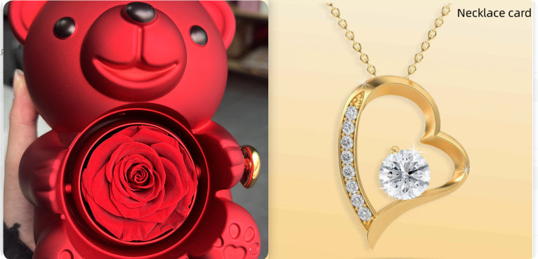 Rotating Bear and Rose Jewelry Gift Box (photo 11)