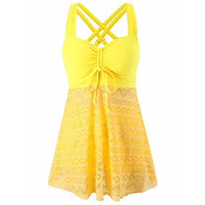 Women's Lace One-Piece Swimsuit with Chest Pads (photo 17)