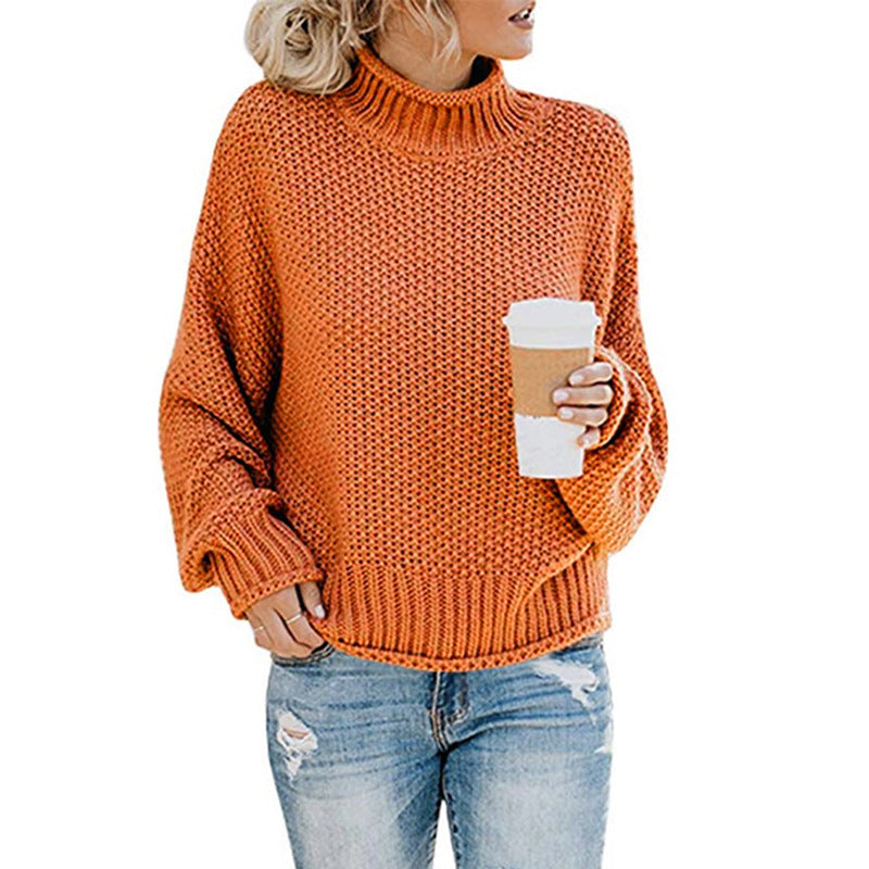 Women's Solid Turtleneck Knit Pullover (photo 12)