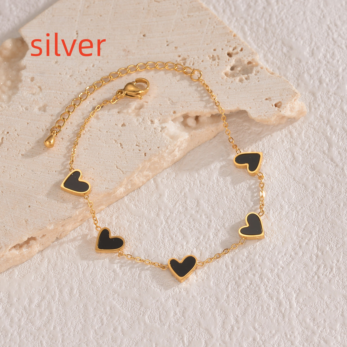 Stainless Steel Enamel Heart Bracelet (photo 10)