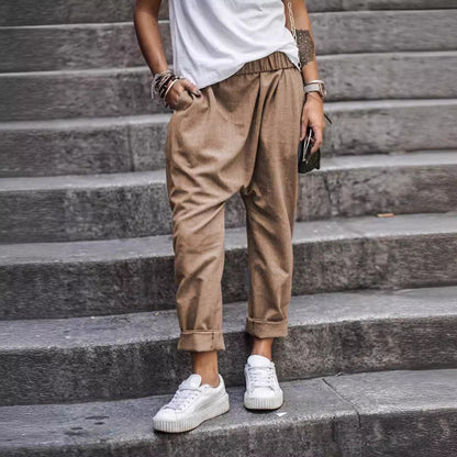 Women's High-Waist Harem Pants with Pockets (photo 3)