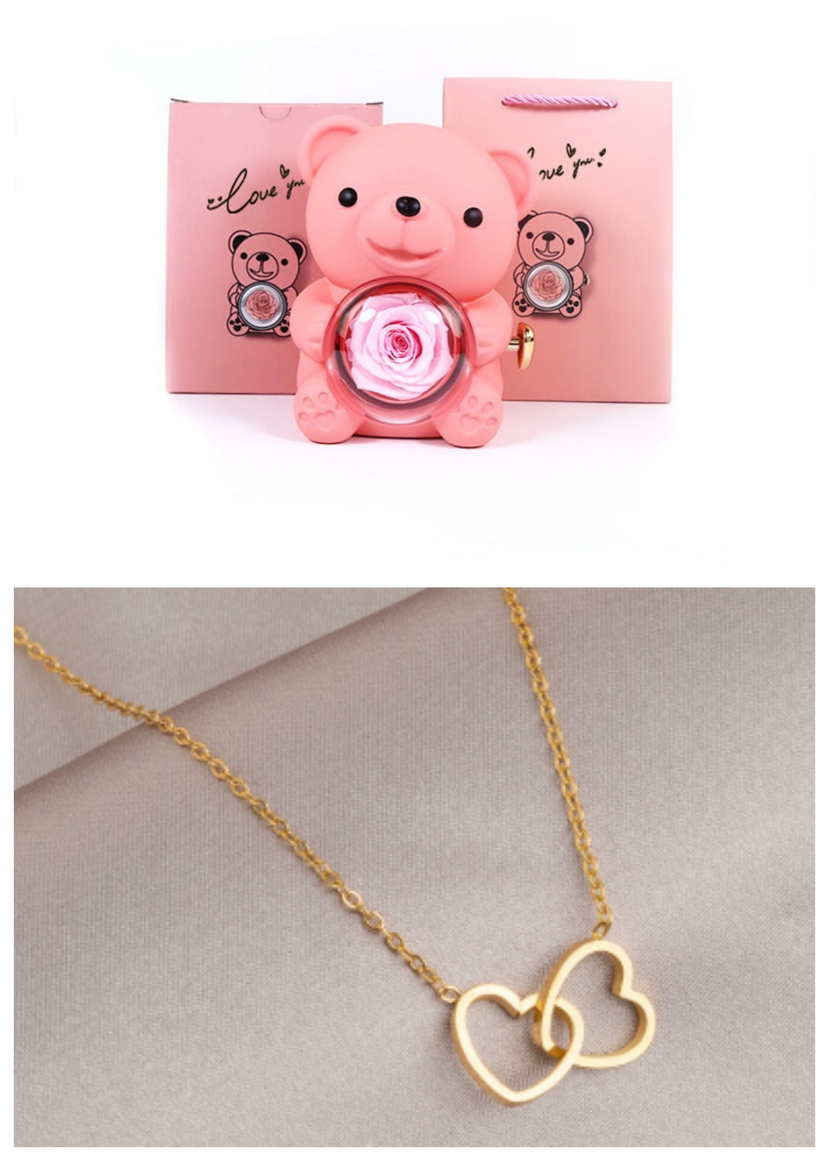 Rotating Bear and Rose Jewelry Gift Box (photo 29)