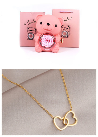 Rotating Bear and Rose Jewelry Gift Box (photo 29)