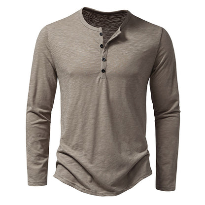 Men's Long-Sleeve Button Henley T-Shirt (photo 4)