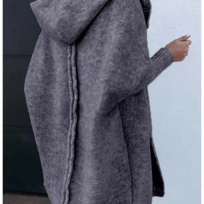 Women's Oversized Hooded Batwing Knit Cardigan (photo 19)