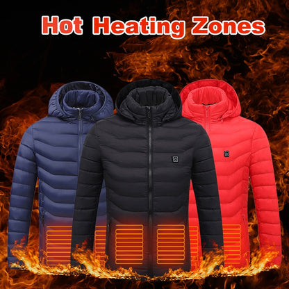 Men's Heated Hooded Puffer Jacket, 8 or 9 Heating Zones (Battery Not Included)
