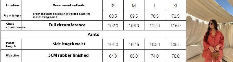 Women's Long-Sleeve Pocket Shirt and Wide-Leg Pants Set (photo 13)