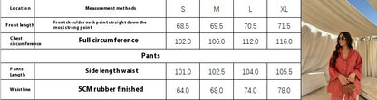 Women's Long-Sleeve Pocket Shirt and Wide-Leg Pants Set (photo 13)