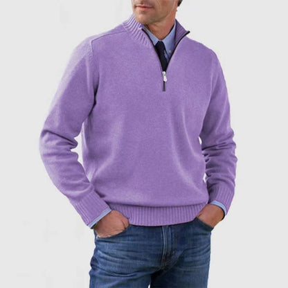 Men's Stand-Collar Zip Knit Sweater (photo 10)