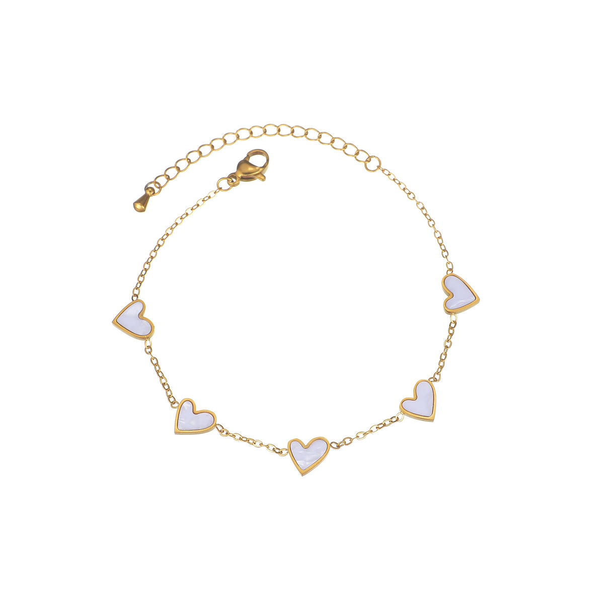 Stainless Steel Enamel Heart Bracelet (photo 13)