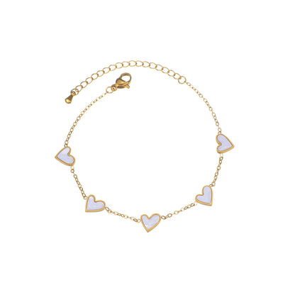 Stainless Steel Enamel Heart Bracelet (photo 13)