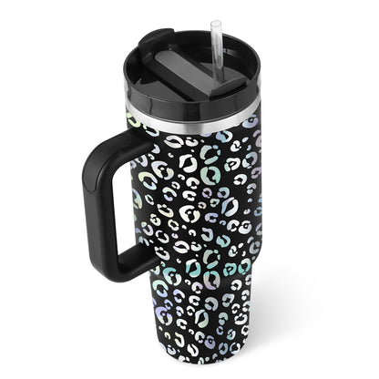 40 oz Insulated Stainless Steel Tumbler with Handle, Lid and Straw (photo 54)