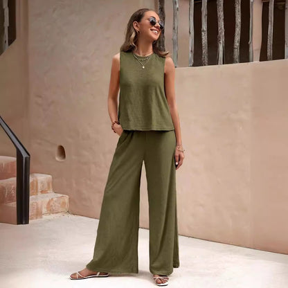 Women's Sleeveless Top and Loose Trousers Set (photo 5)