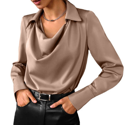 Women's Collared Long-Sleeve Button-Up Blouse (photo 15)