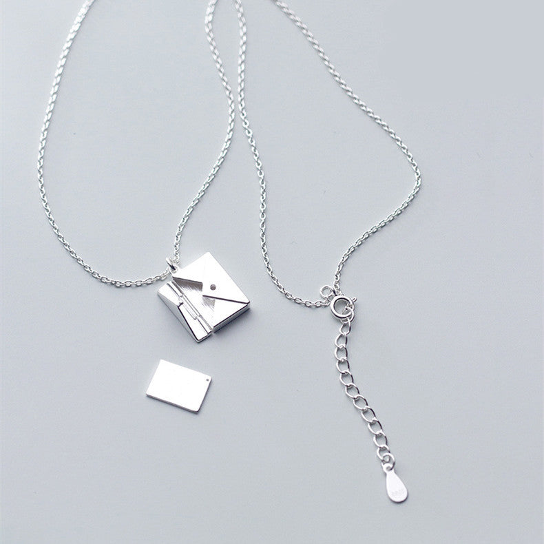 Envelope Pendant Necklace, Titanium Steel (photo 6)