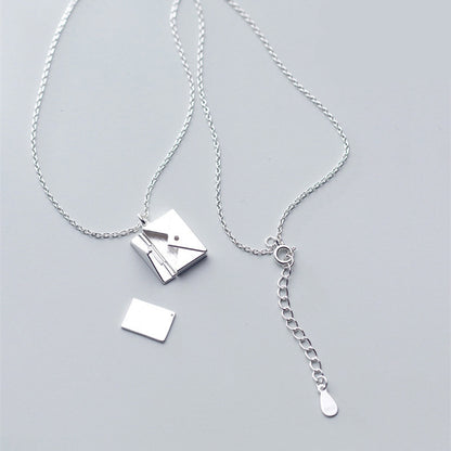 Envelope Pendant Necklace, Titanium Steel (photo 6)
