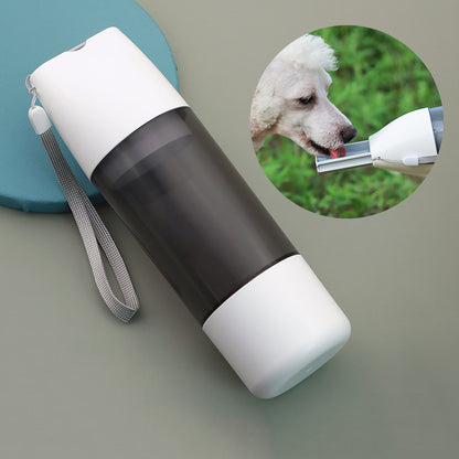 Portable Dog Water Bottle with Food Container, 350 ml